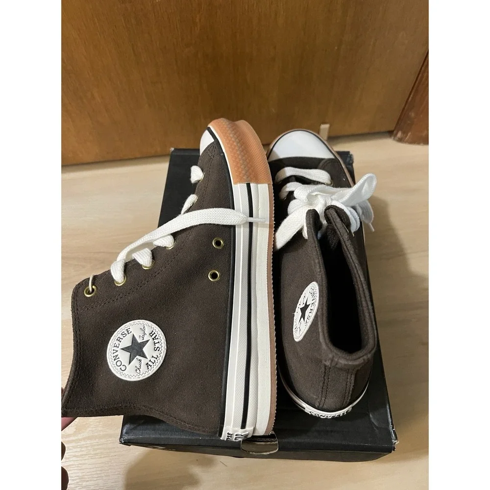 Converse CTAS Eva Lift Hi Kids Youth Size 6 New In Box Fresh Brew Brown Suede